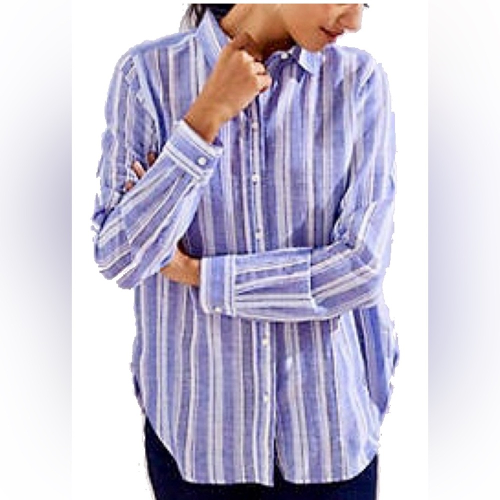 Loft Cotton Striped Button Down - XXSP